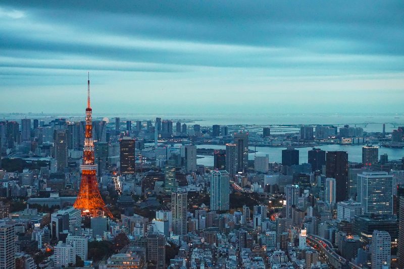 Tokyo skyline at dusk
